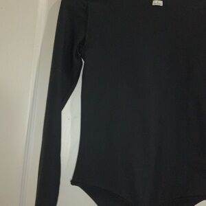 Babaton Black Fitted Long Sleeve Bodysuit